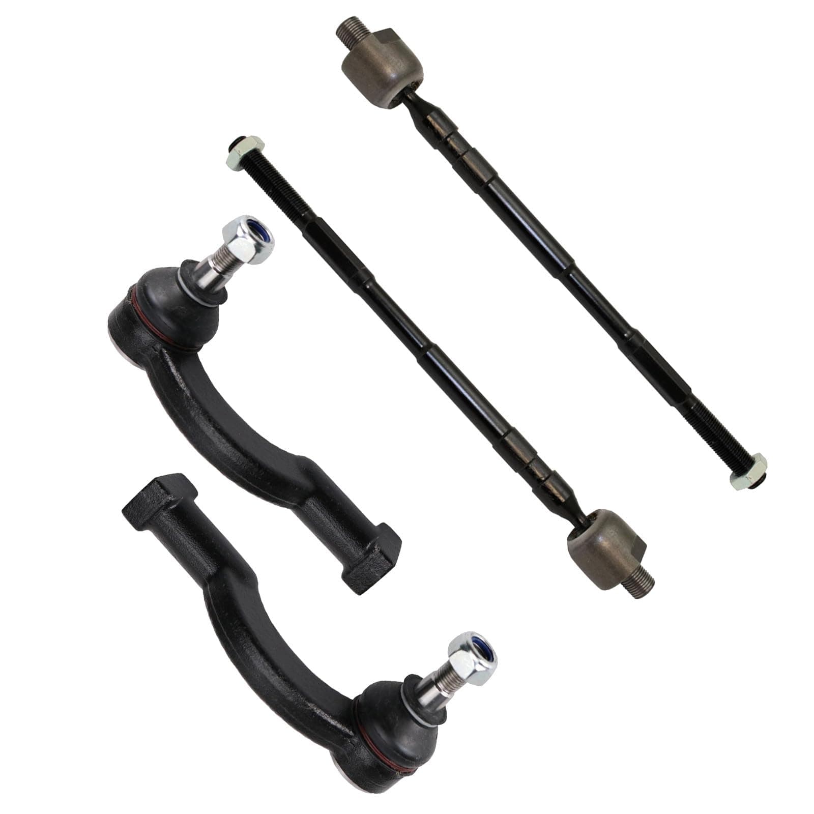TRQ Front Inner and Outer Tie Rod Set Compatible with 2015-2019 Subaru Legacy Outback