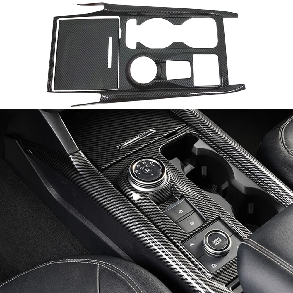 Center Console Gear Shift Panel Cover Trim for Ford Explorer Accessories 2020 2021 2022 2023 (Carbon Fiber Style)