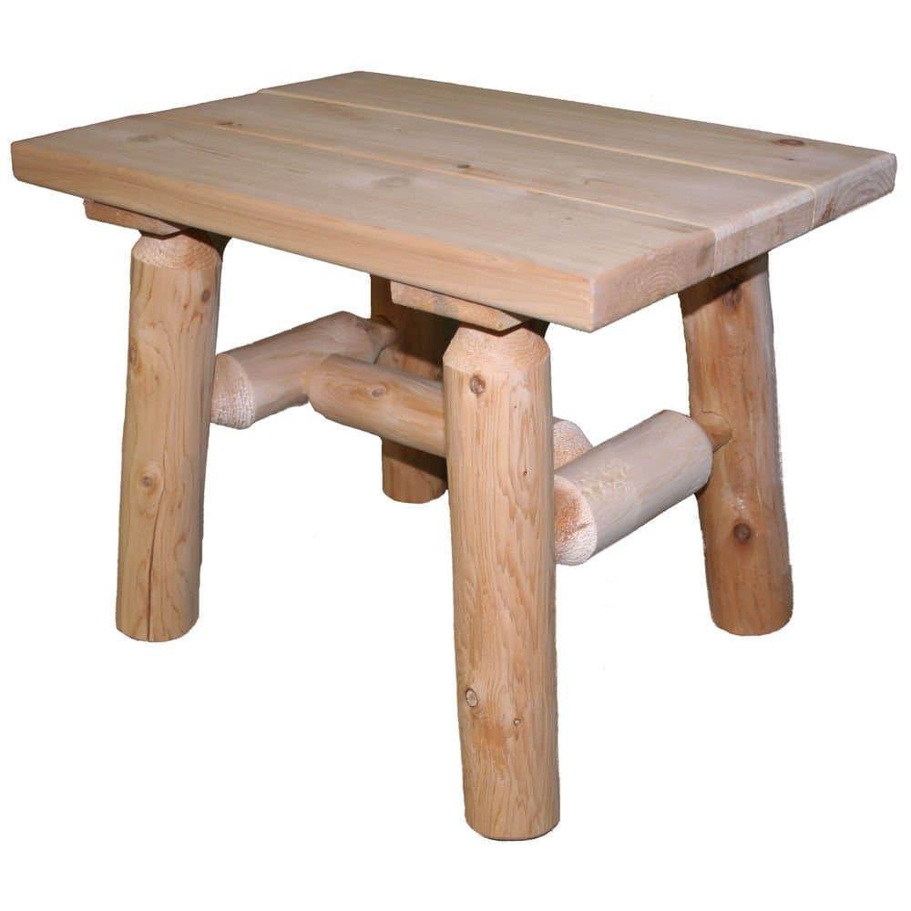 Cedar Log End Table, Natural