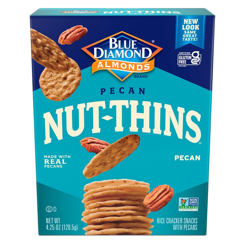 Blue Diamond NutThins Cracker Snacks, Pecan, Boxes, 4.25 oz