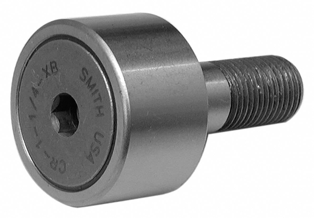 0.8750" Roller Dia. Flat Stud Cam Follower;Hex Socket Face Design