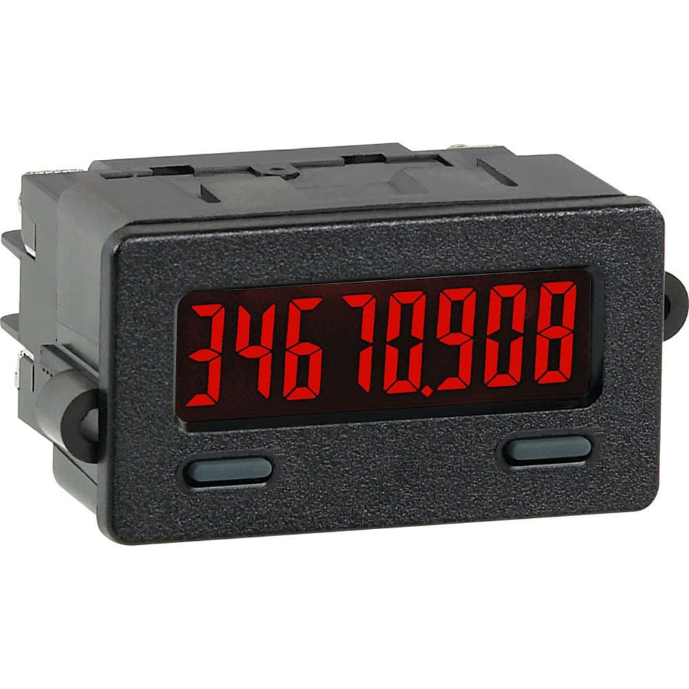 Red Lion CUB7T Low Voltage Miniature Electronic Timer Controller with Reflective Backlight, 8 Digit LCD Display, Low Voltage Only, 28 VDC Input Voltage