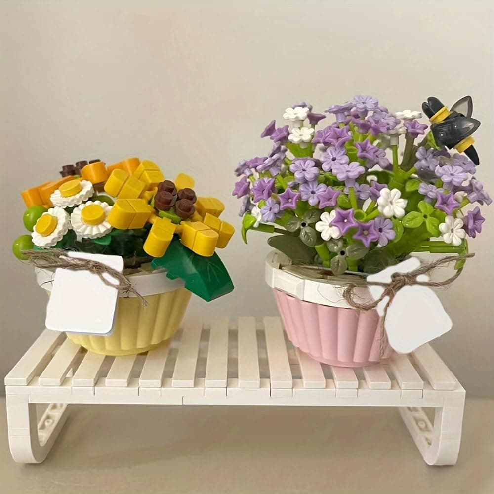 Mini Bricks 534pcs Flower Bouquet Model Building Blocks Set Create Adorable Architectural Masterpieces for Room Decoration Perfect New Year Christmas Birthday Gifts