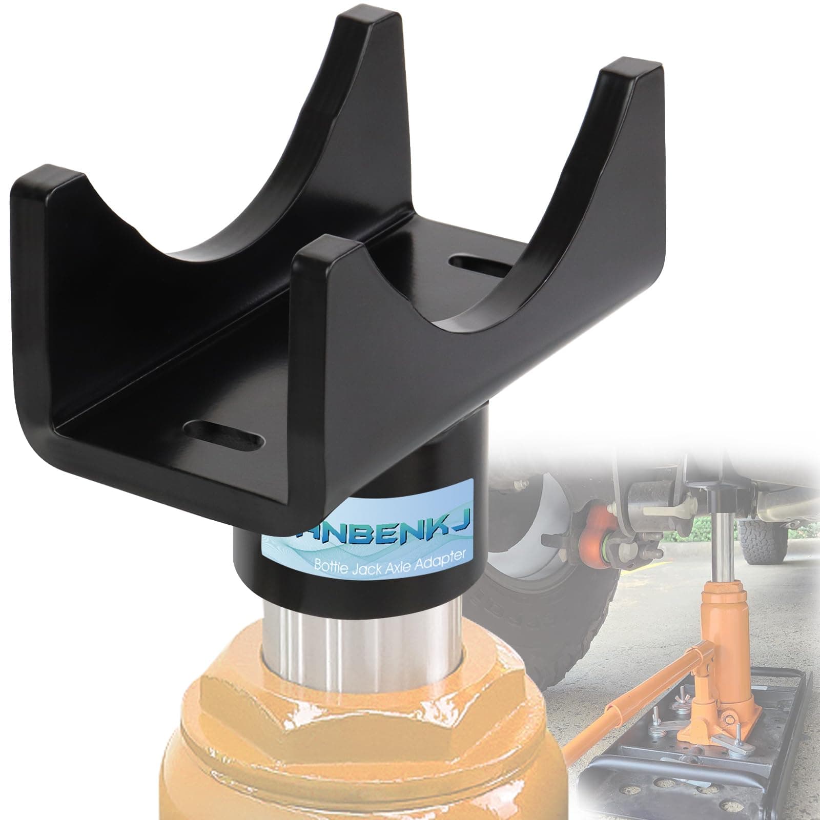 Bottle Jack Axle Adapter Lifting Saddle for 2" 3" 4" Round & 2" Square Tube,Bottle Jack Adapter Axle Saddle for Within 1.5" Lifting Platform,for RV Trailer Garage Farm Ranch