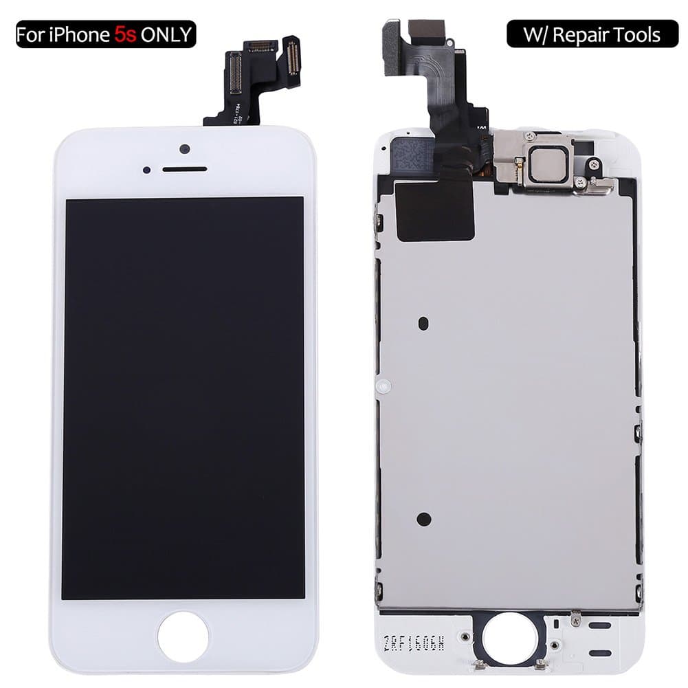 Screen Replacement for iPhone 5s White, Fully Pre-Assembled LCD Display and Touch Screen Digitizer Replacement for A1453, A1533, A1457, A1530 w/Repair Tools
