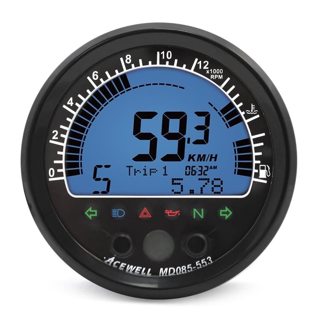 Acewell MD085-553 Digital Multifunction Tachometer/Speedometer