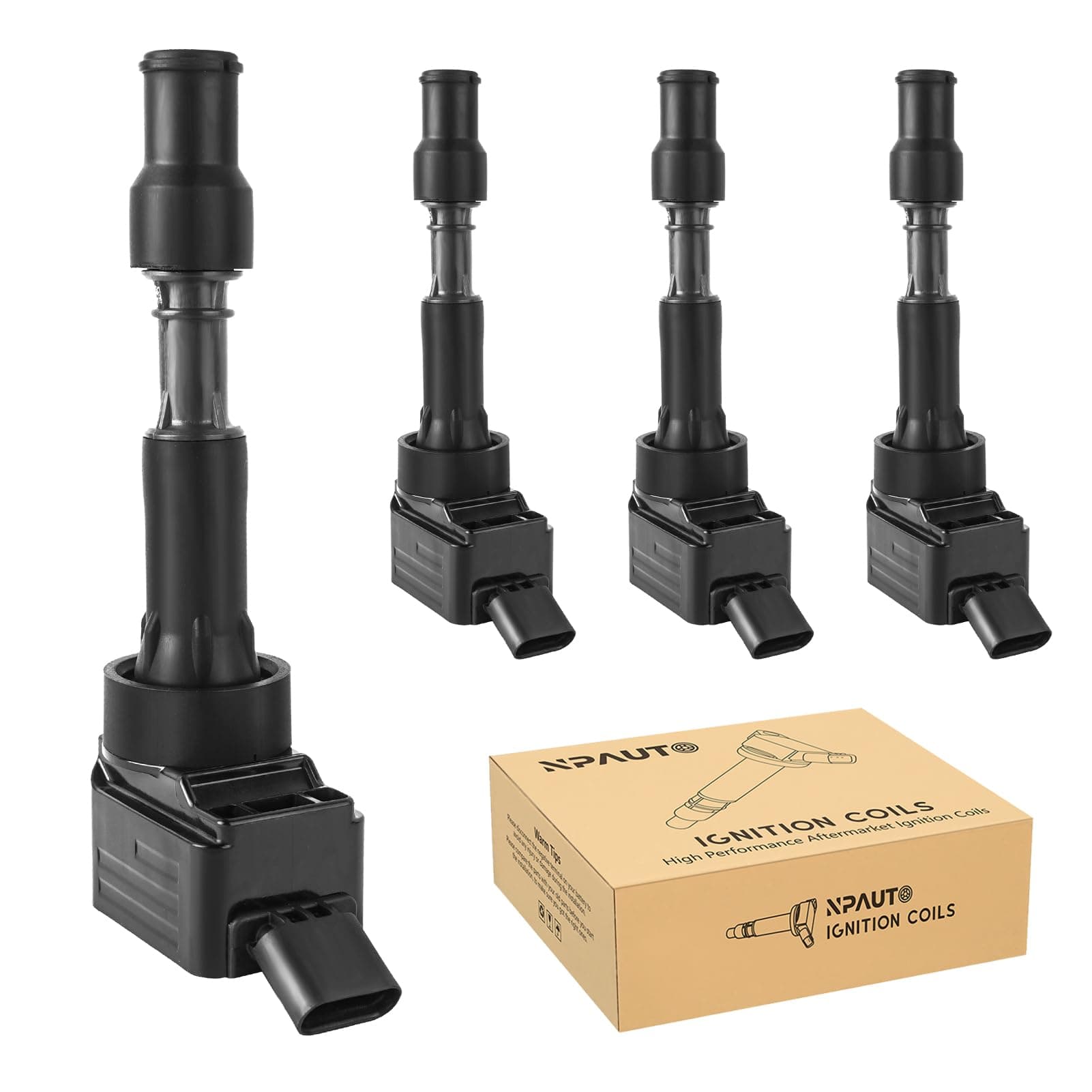 NPAUTO Ignition Coil Pack Replacement for 2.0 2.0L L4 2016 2017 2018 2019 2020 Hyundai Elantra, Hyundai Sonata Veloster, Kia Forte, Kia Optima, UF816 GN10877, Set of 4