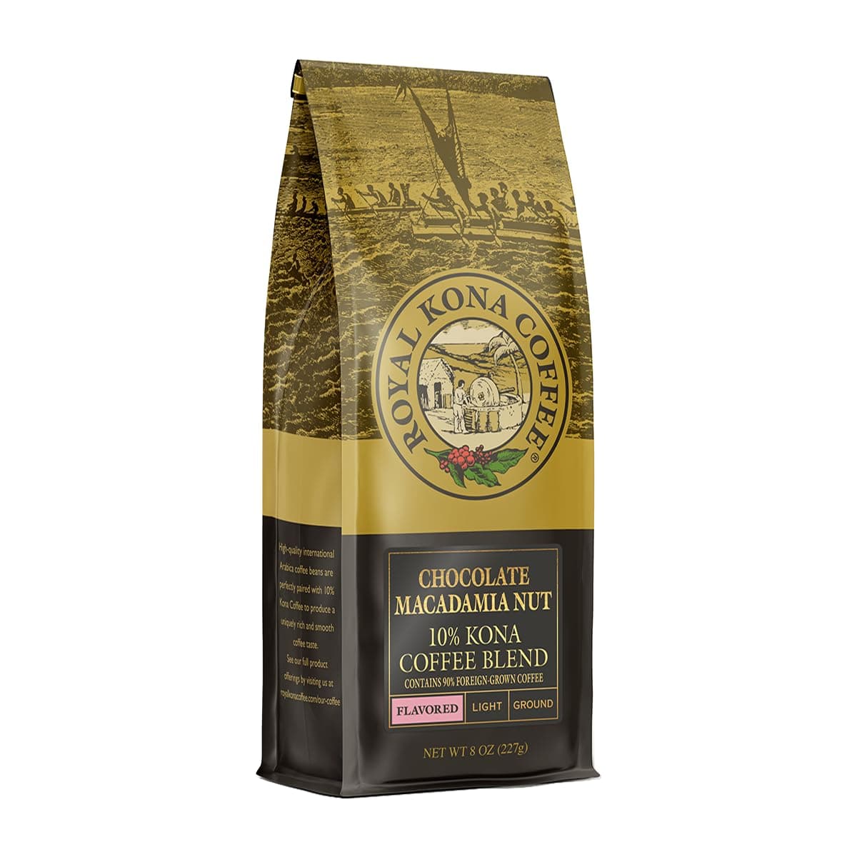 Royal Kona Chocolate Macadamia 8 oz Medium Light Roast Ground