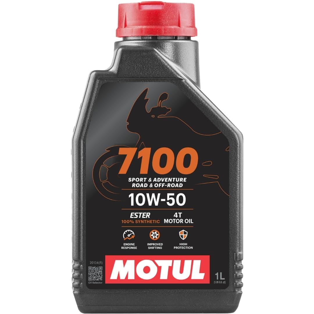 Motul 7100 4T API SN Fully Synthetic Ester Petrol Engine Oil for Bikes, 10W50 - 1L