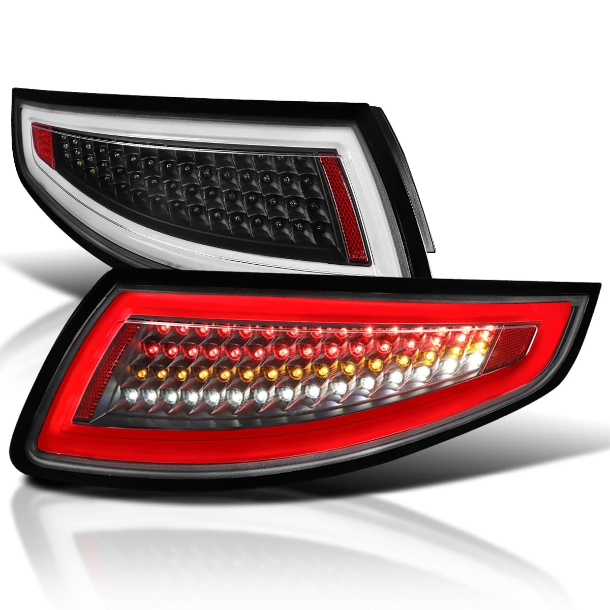 SPEC-D TUNING Black LED Tail Lights Compatible with 2005-2008 Porsche 911 997 Carrera/Carrera 4 / Carrera S/Carrera 4S / Targa 4 / Targa 4S, Left + Right Pair Assembly
