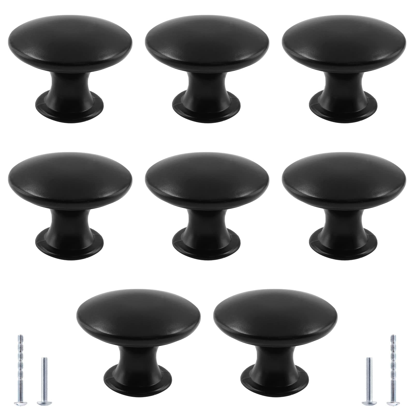 8Pcs Antique Black Kitchen Cabinet Knobs Handle Pulls, 1.16 Inch Vintage Round Drawer Knob Pulls for Dresser, Cupboard, Bathroom