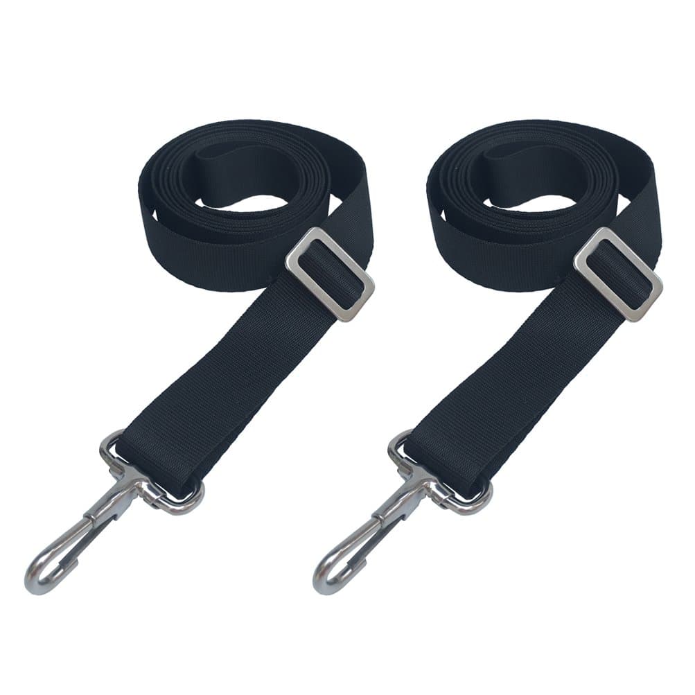 2 PCS Adjustable Bimini Boat Top Straps with Loops and Single Snap Hook - 28"~60" Stainless Steel Boat Awning Hardware