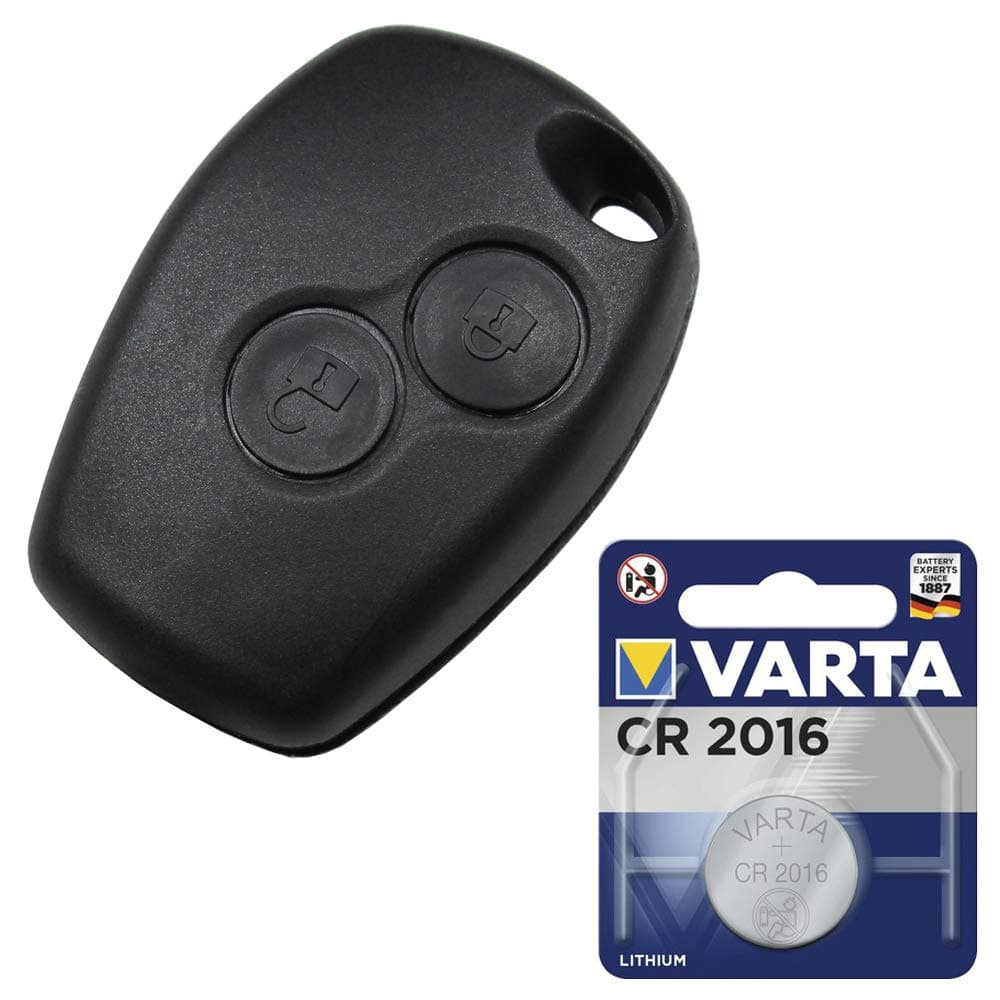 Dacia Key Case 2 Button Remote Control Replacement Case Blank NE + Car Key Battery