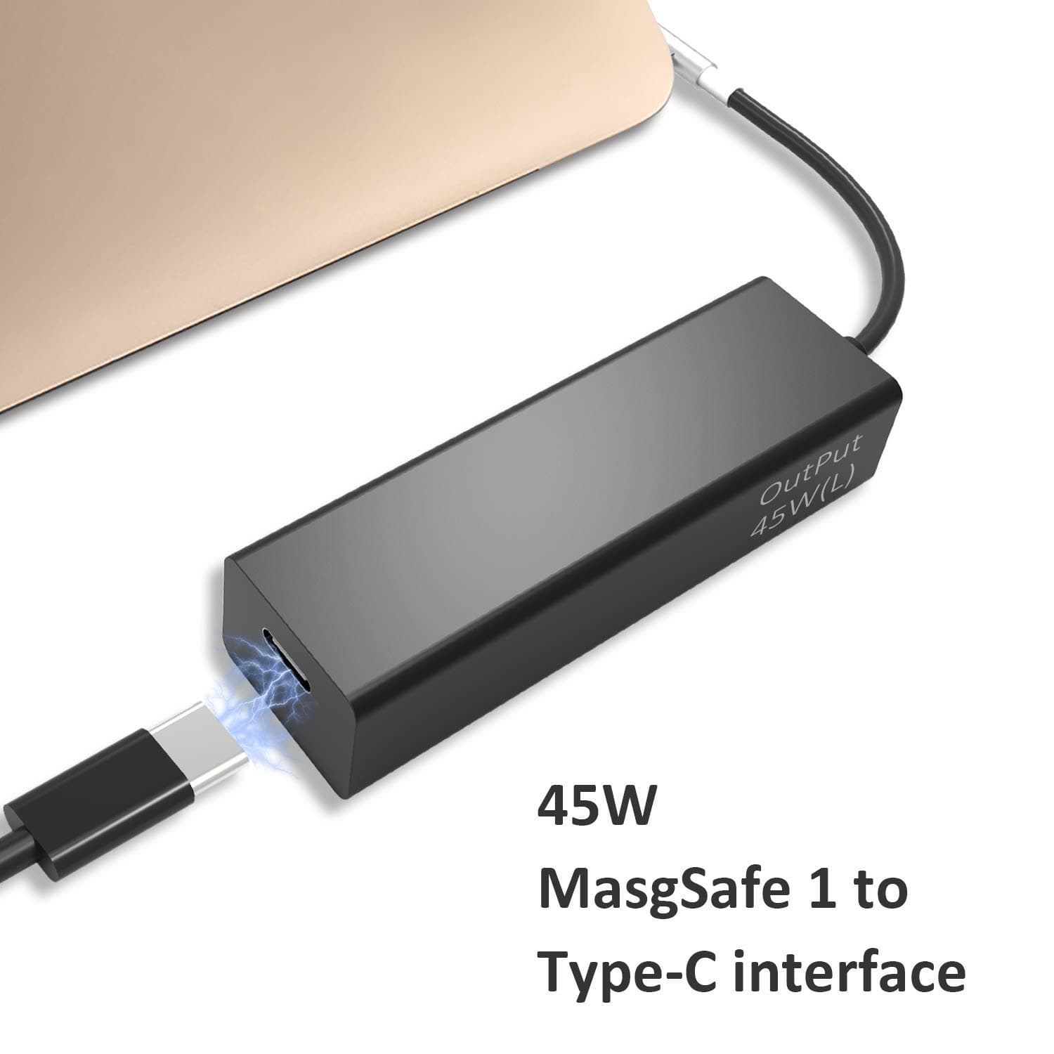 USB C Adapter Compatible with MagSafe 1 (L-Tip) Output 45W, Dreamvasion Type C Charging Converter Compatible for MacBook Air A11237 / A1269 / A1270 / A1304 / A1369/A1370, Support 87W/61W Power Adapter
