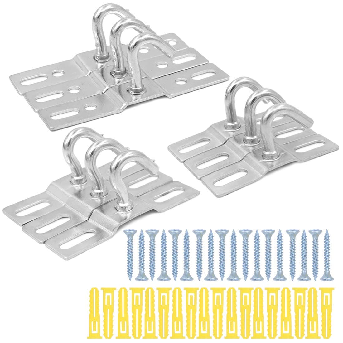 9 Pieces Heavy Duty Ceiling Hook,Ceiling Lights Base Plate Chandelier Hook Pendant Fitting with Screws Mount(70MM,80MM,95MM)