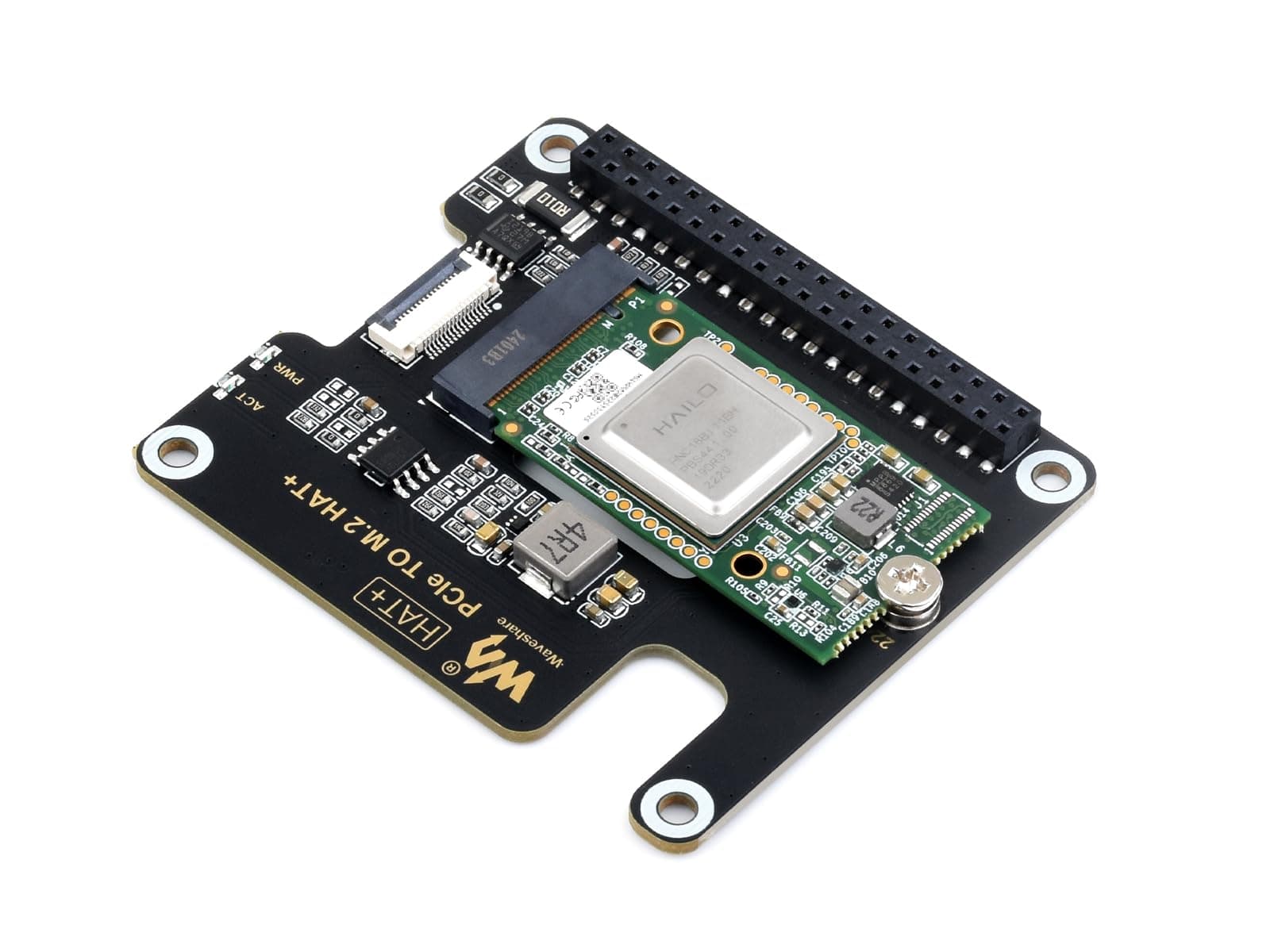 Hailo-8 M.2 AI Accelerator Module, Compatible with Raspberry Pi 5, Supports Linux/Windows Systems, Based On The 26TOPS Hailo-8 AI Processor, Comes with PCIe to M.2 Adapter Board