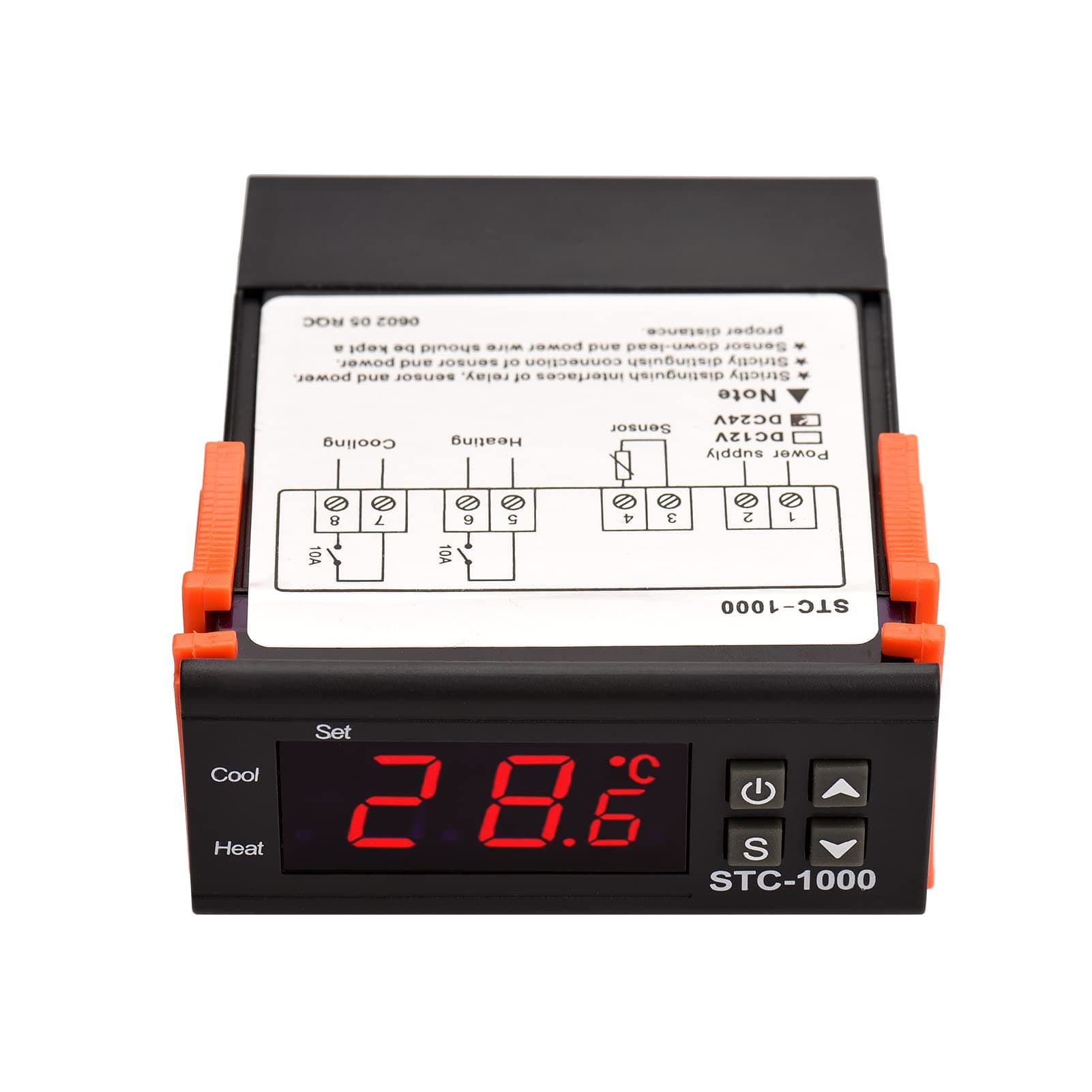 Eacam Digital Temperature Controller STC-1000 Intelligent Temperature Regulator Refrigerator Thermostat Support Heating/Cooling/Temperature Correction/Delayed Start/High or Low Temperature Alarm