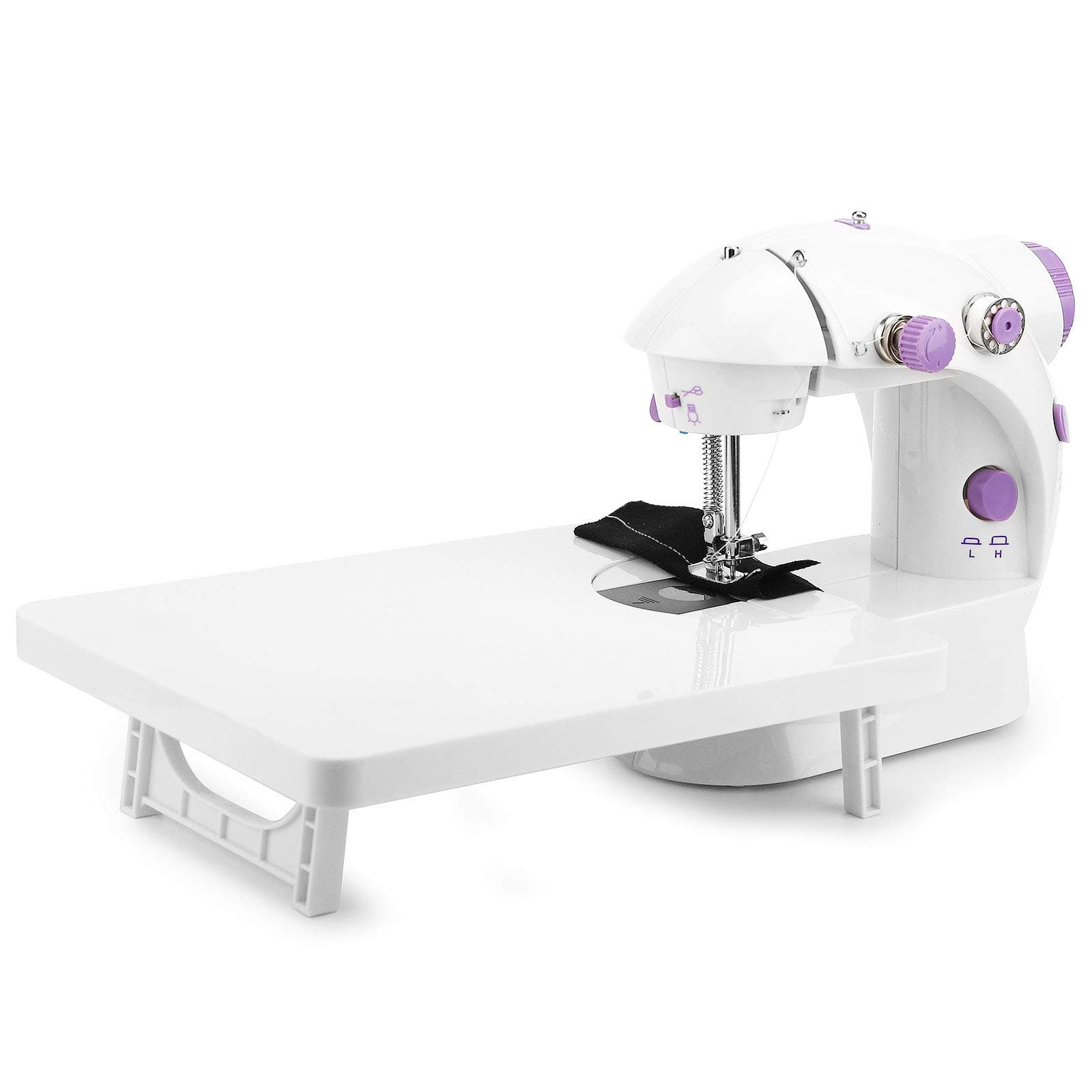 JXJH Mini Sewing Machine with Extension Table Portable Adjustable 2-Speed Crafting Mending Machine with Foot Pedal Upgrade Version for Household Kids Beginners Travel Use