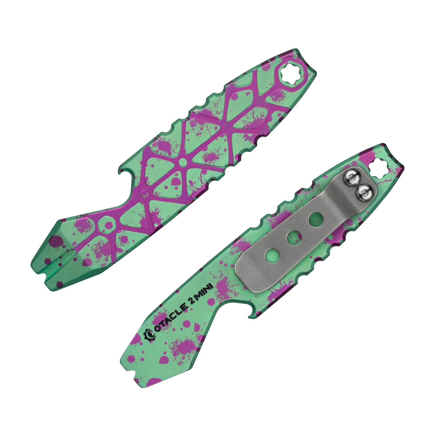 OKNIFE Otacle 2 Mini Titanium Bottle Opener,EDC Pry Bar with Hexagonal Wrench((Retro Zombie)