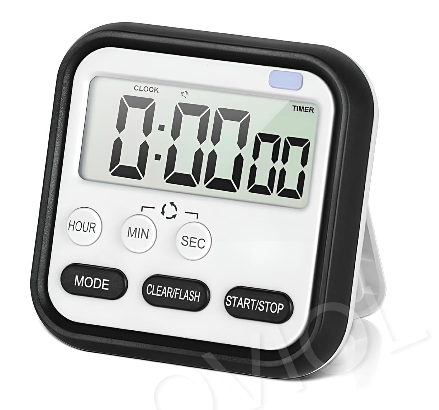 Stopwatch Timer for Study Kitchen Timer Large LCD Screen 24hr Digital Display Magnetic Retractable Stand Loud Alarm Stop Watch Countdown Flashing Light Study Timer for Students Cooking (Black)