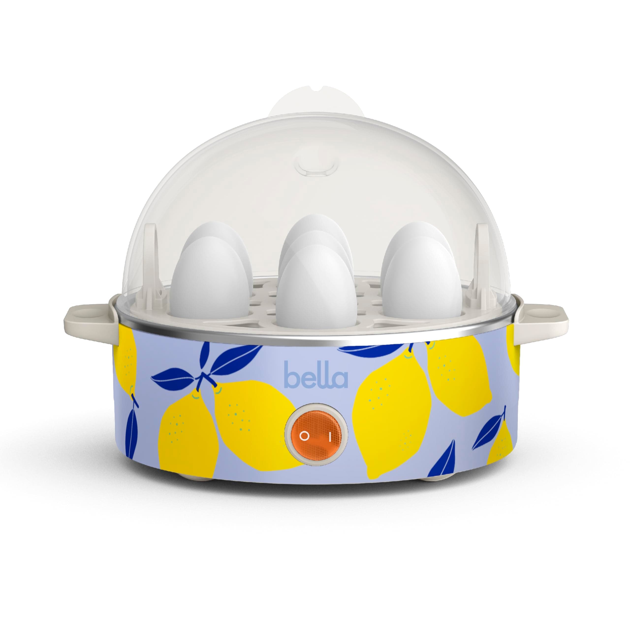 bella Electric Egg Cooker, 7 Eggs Capacity Tray, Single Stack, for Poached, Scrambled, Hard, Medium & Soft Boiled Eggs, Omelets and Steamed Dumplings, Auto Shutoff, 360 Watt, Blue Lemon Drop