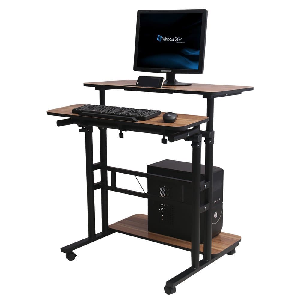 Stand Up Workstation Computer Surface Laptop Rolling Desk Height Adjustable Laptop Table for Home Office