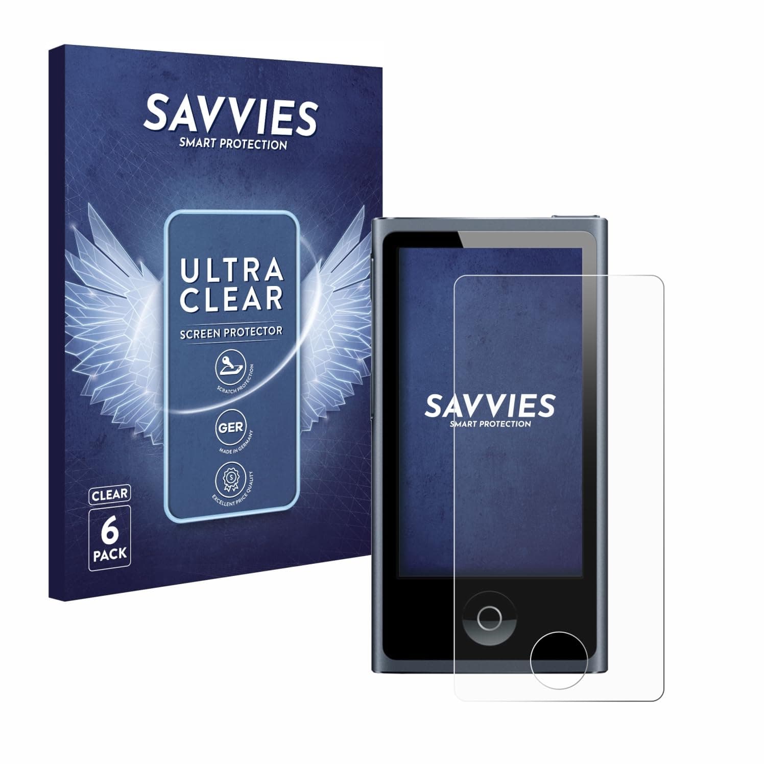 Savvies 6 Pack Screen Protector compatible with Apple iPod nano 2012 (7th Gen.) Protection Film Clear