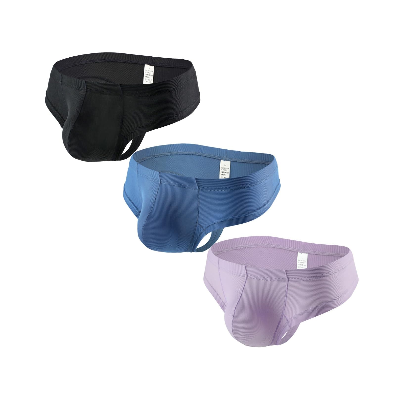 Faringoto Men's Ice Silk Thread Underpants T Pants, Solid Color, Breathable G-string Pants