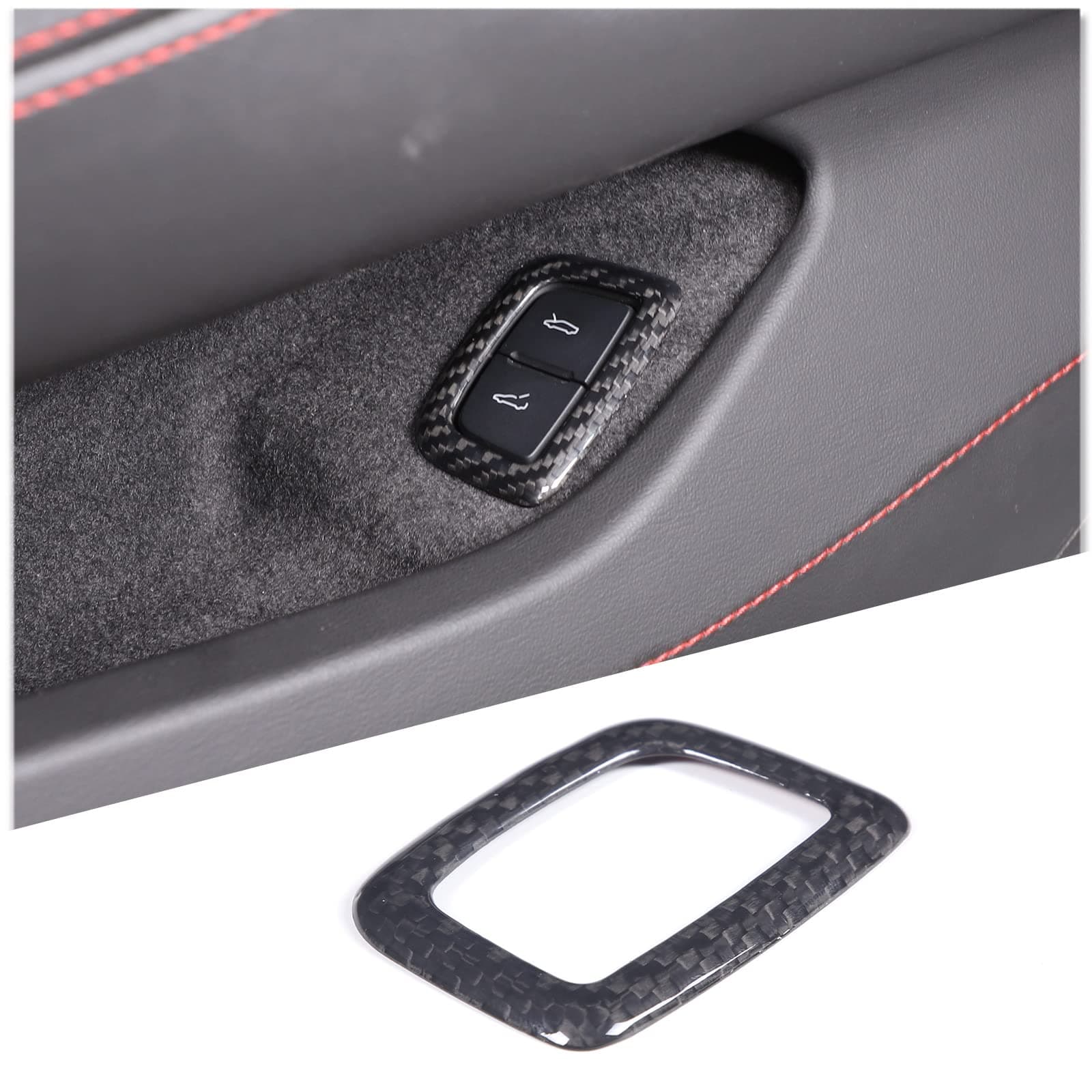 Sekhyna Trunk Switch Button Cover Trim Compatible with Corvette C8 Stingray 2020 2021 2022 2023 Real Carbon Fiber/ABS 1PCS.C8 Interior Decorative Accessories (Real Carbon Fiber, Black Carbon)