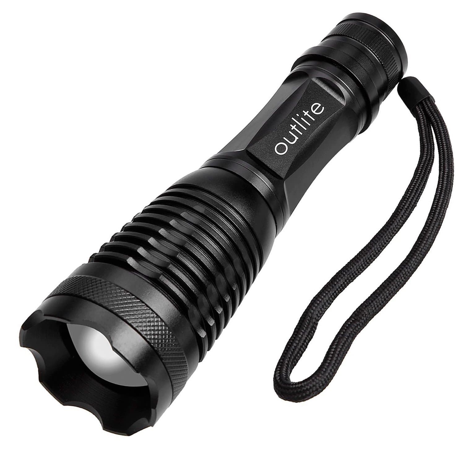 Tactical Flashlight Torch, Outlite E6 High-Powered LED Flash Light, Rechargeable Tac Light, Water Resistant Handheld Flashlight with Zoom Function and 5 Modes