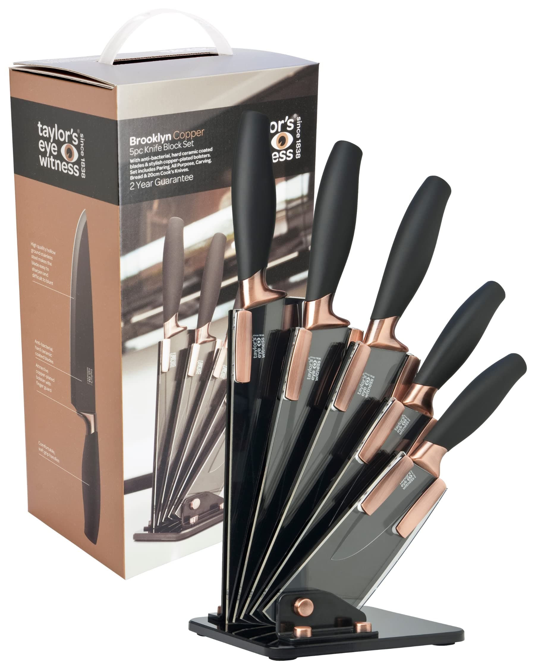 5 Piece Brooklyn Kitchen Knife Set, Multi-Colour, One Size