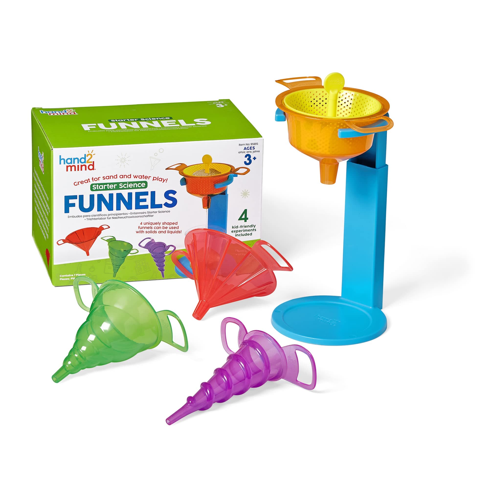 Learning Resources Starter Science Funnels, Lab Equipment, Ages 3+, Sifting Toys, Sand Sifter, Water Table Toys, Sensory Play, Educational Science Kits, Kids Chemistry Set