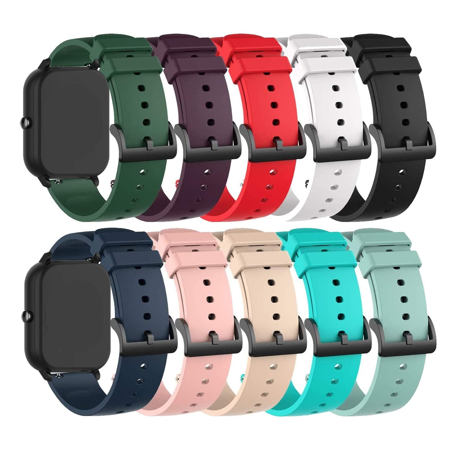 E ECSEM Bands Compatible with CanMixs P22 Watch Strap Soft Rubber Band Quick Fit Wristband for CanMixs P22 Smartwatch Band Accessories, Multicolor Selection