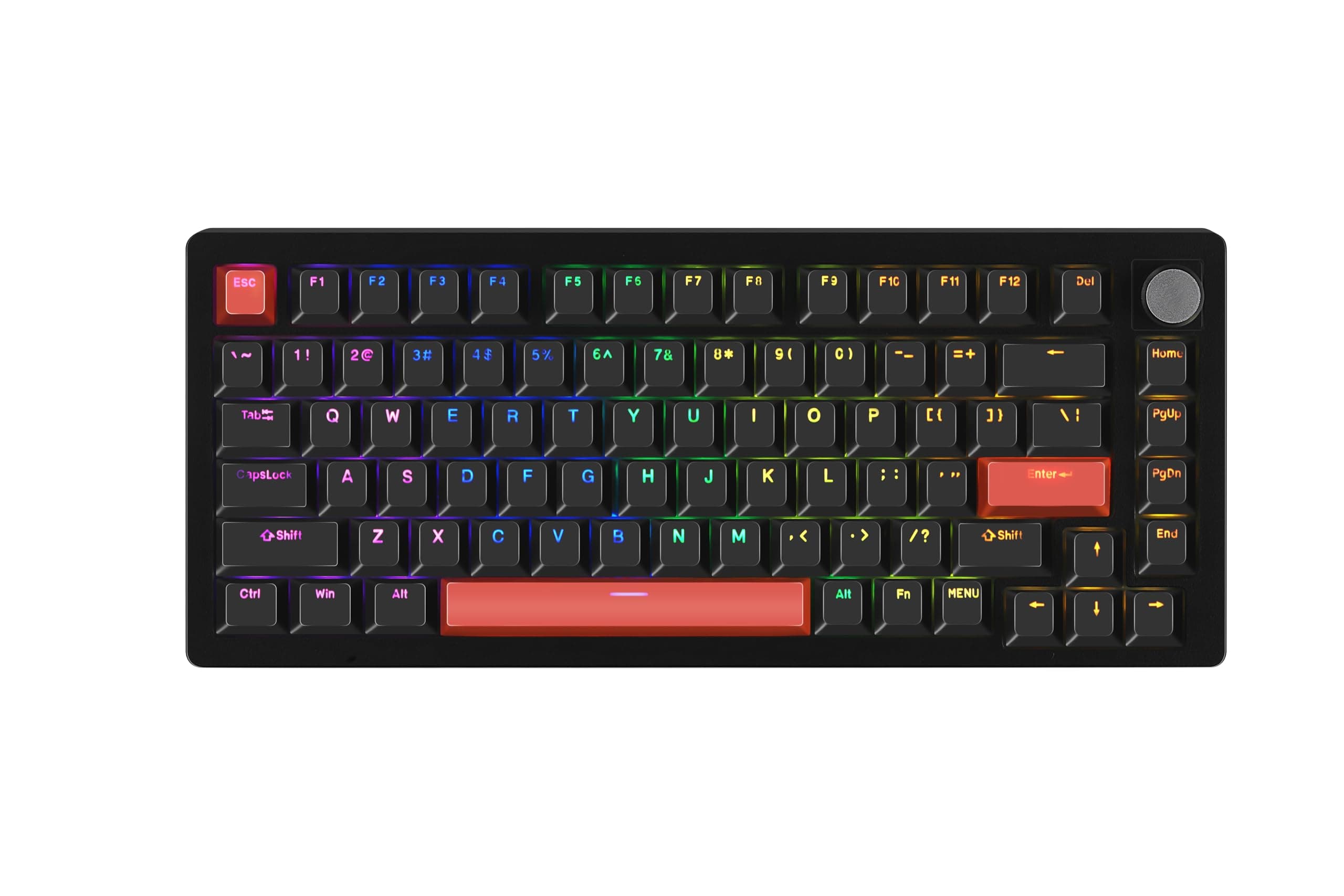 DrunkDeer A75 Rapid Trigger Mechanical Keyboard Magnetic Switch Keyboard Gaming PBT Keycap Double Shot 82Key OEM Profile 75% Layout Compact USB Wired Black