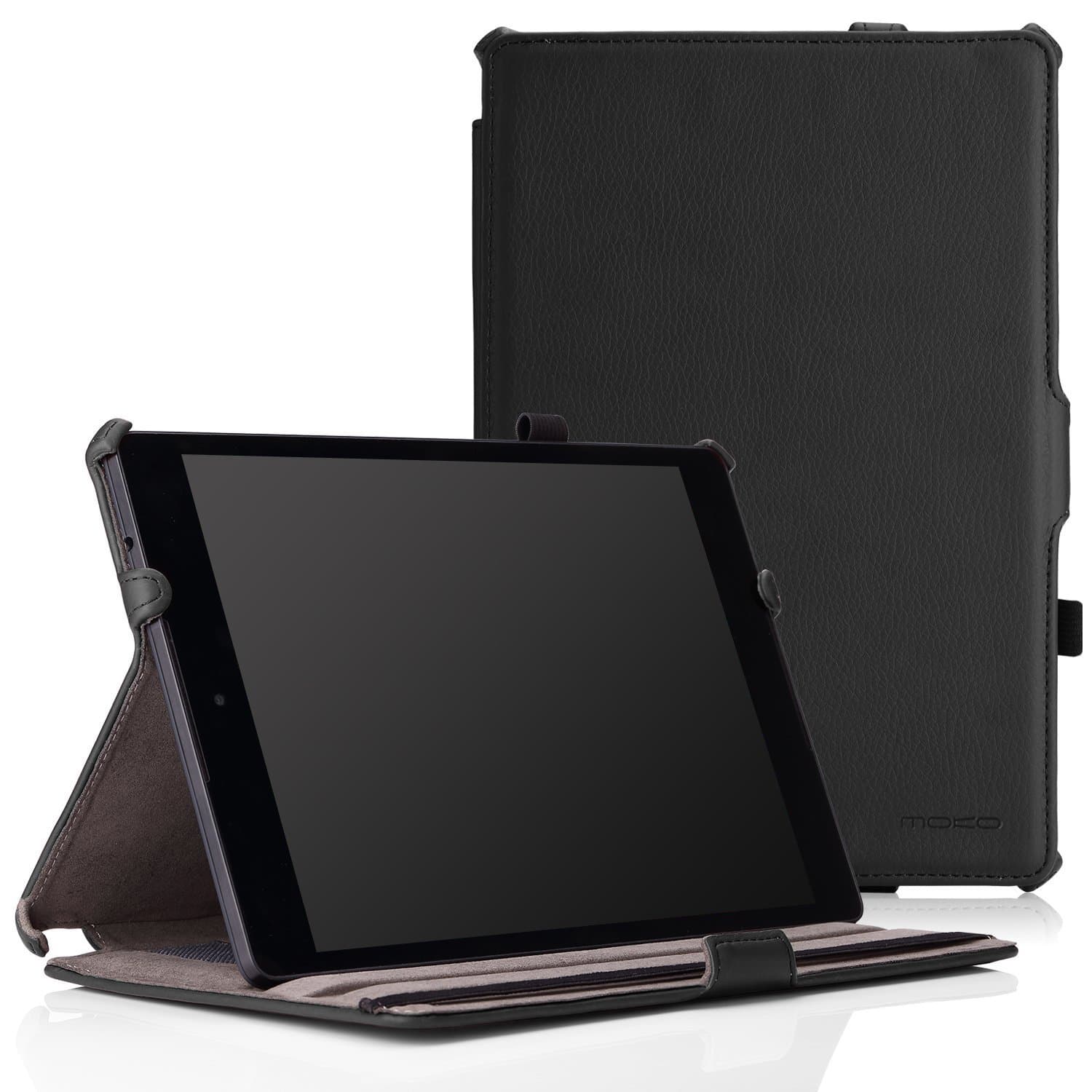 MoKo Google Nexus 9 Case - Slim-Fit Multi-Angle Folio Cover Case for Google Nexus 9 8.9 inch Volantis Flounder Android 5.0 Lollipop Tablet by HTC, Black (with Smart Cover Auto Wake/Sleep Feature)