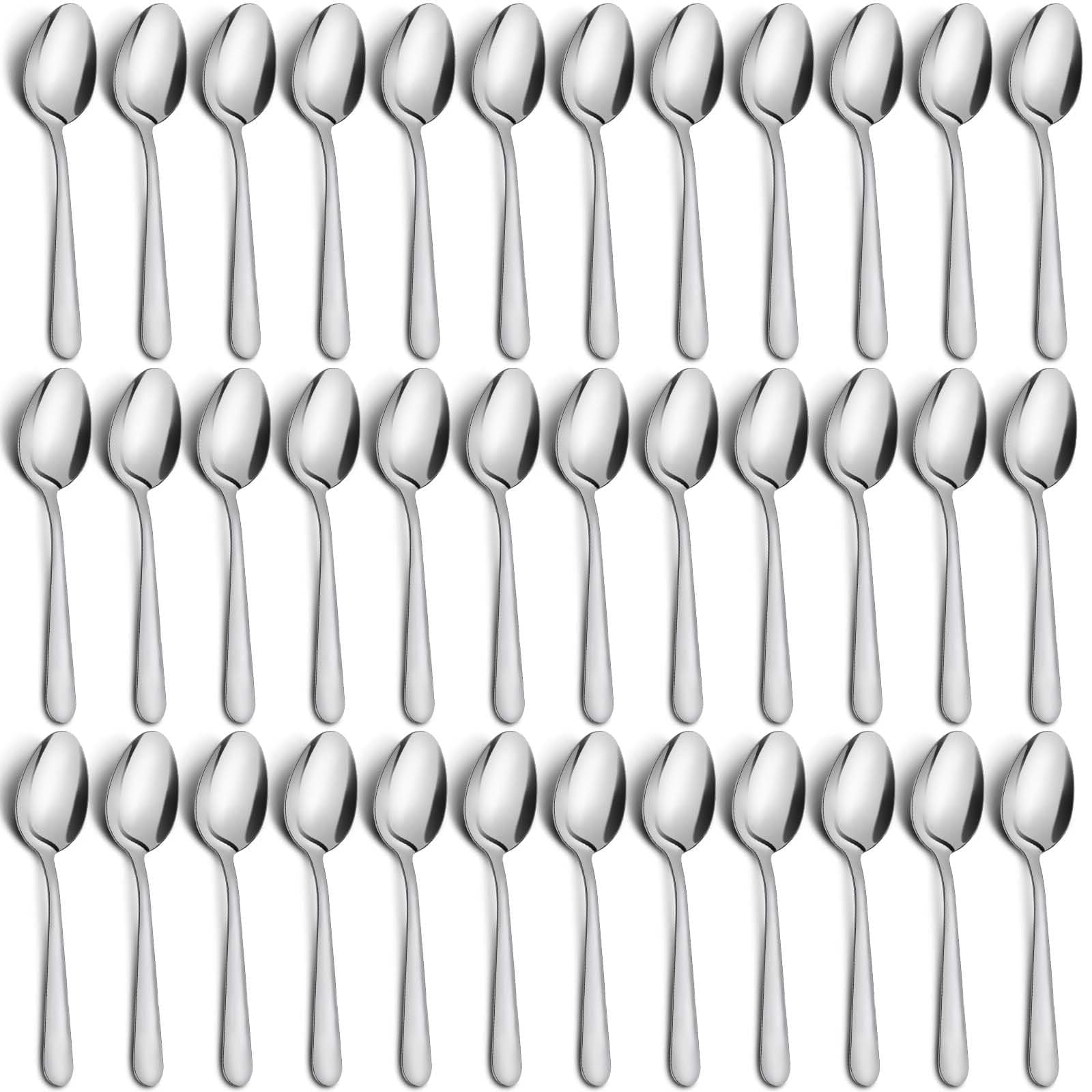 36-Piece Dinner Spoons Set, Funnydin 6.7" Stainless Steel Spoons Silverware, Durable Dessert Spoons, Table Spoon Use for Home, Kitchen and Restaurant - Mirror Polished, Dishwasher Safe