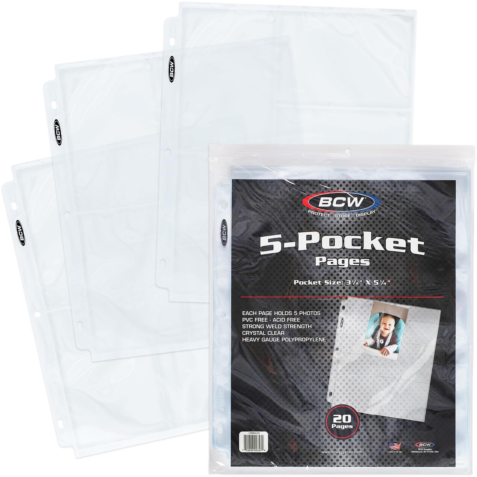 BCW Pro 5-Pocket Side Loading Page (20 Ct. Pack)