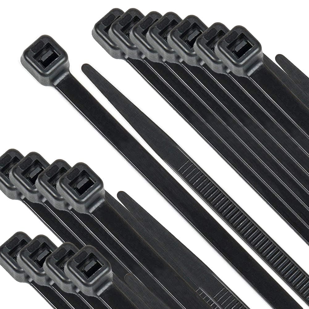 Black Cable Ties, 300mm x 4.8mm, Pack of 250, 12" Tie Wraps - Self Locking, Heavy Duty Nylon Zip Ties for Home Office Garage and Workshop