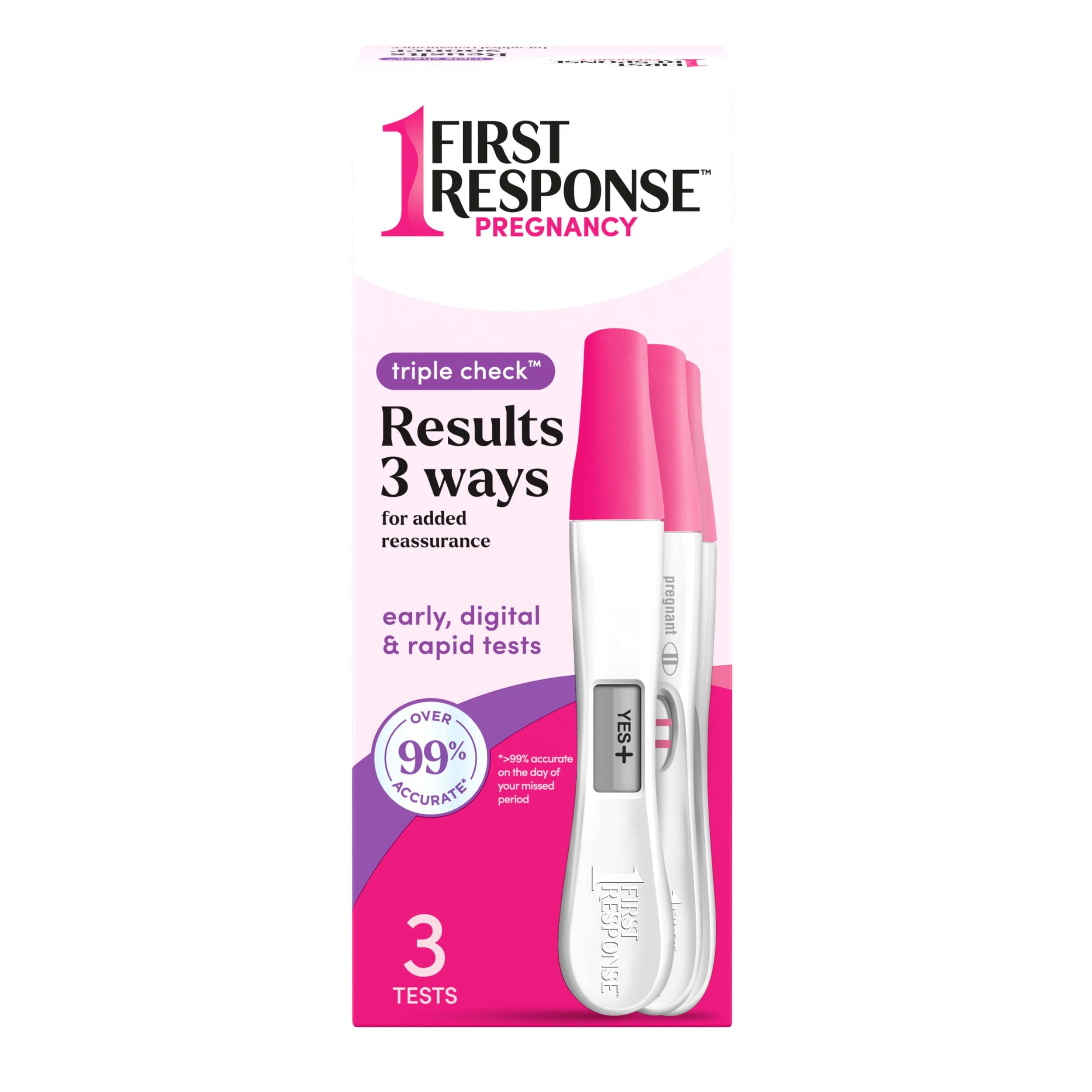 First Response Triple Check Pregnancy Test, 3 Count