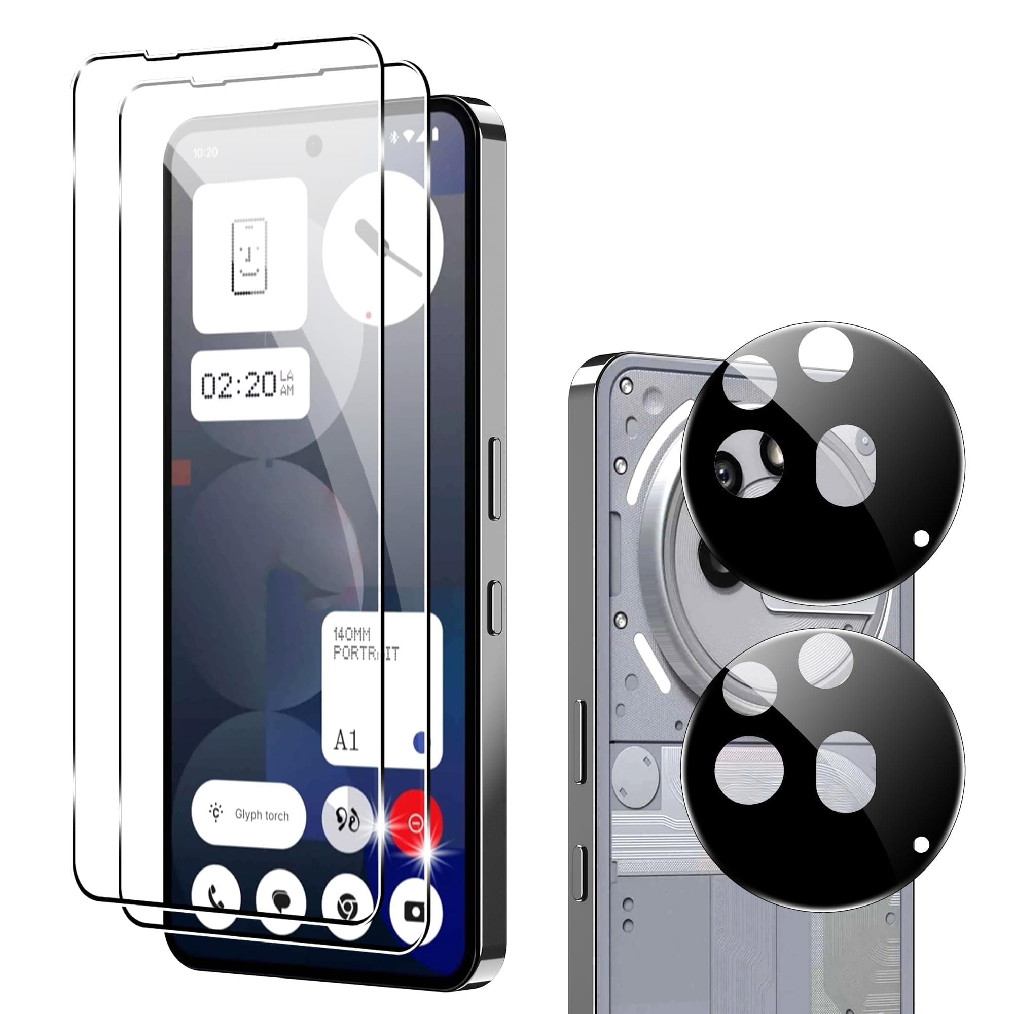 for Nothing Phone (3a) Pro Screen Protector with Camera Lens Protector,9H Hardness Anti-Scratch Tempered Glass flim, Case Friendly, Anti-Fingerprint,Anti-Scratch (2+2 PACK)