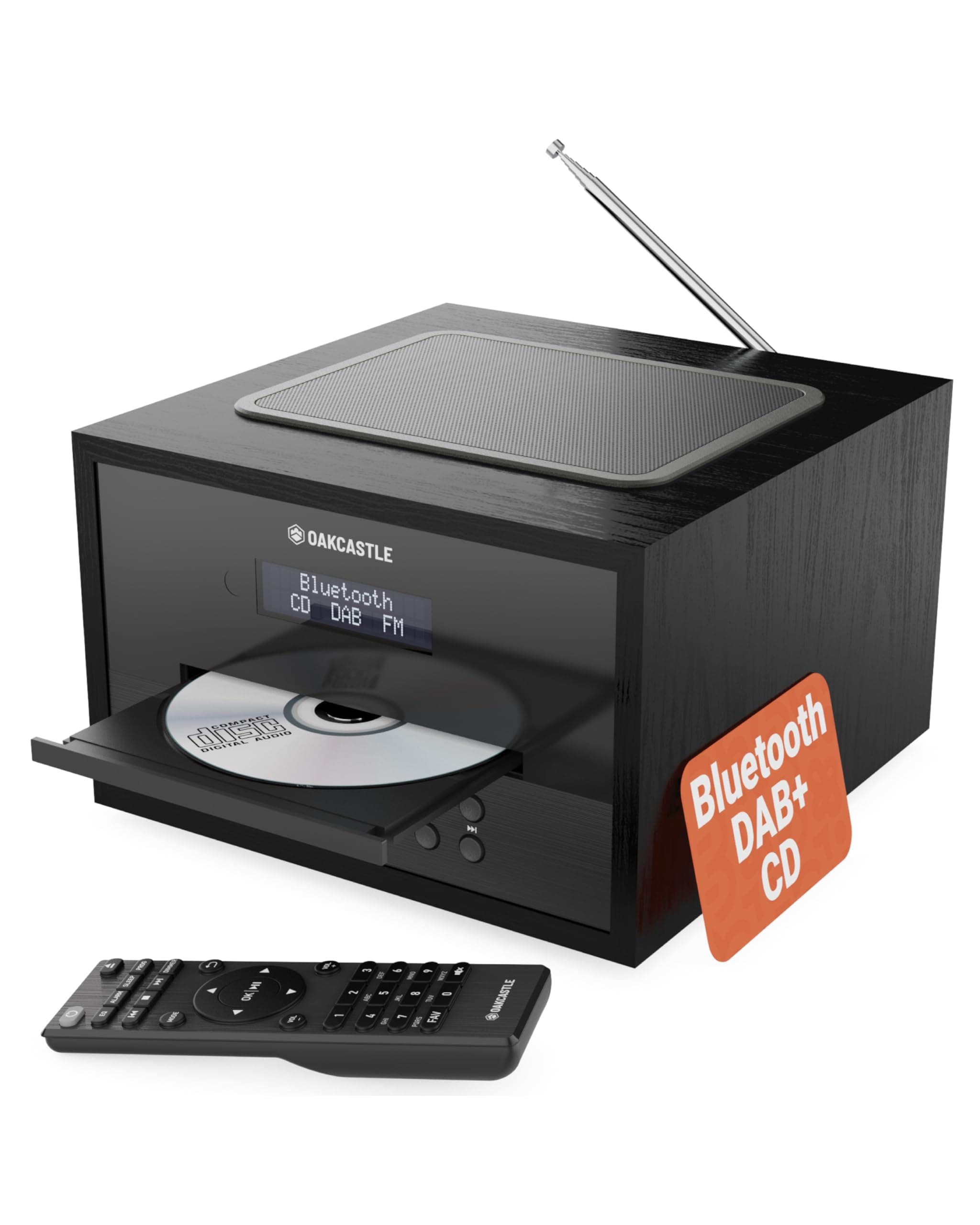 OAKCASTLE DAB400 Mini HiFi System CD Player Bluetooth CD Player CD Player Radio Dab+ CD Player LED Display Dual Alarm 20 Presets and FM USB MP3 AUX