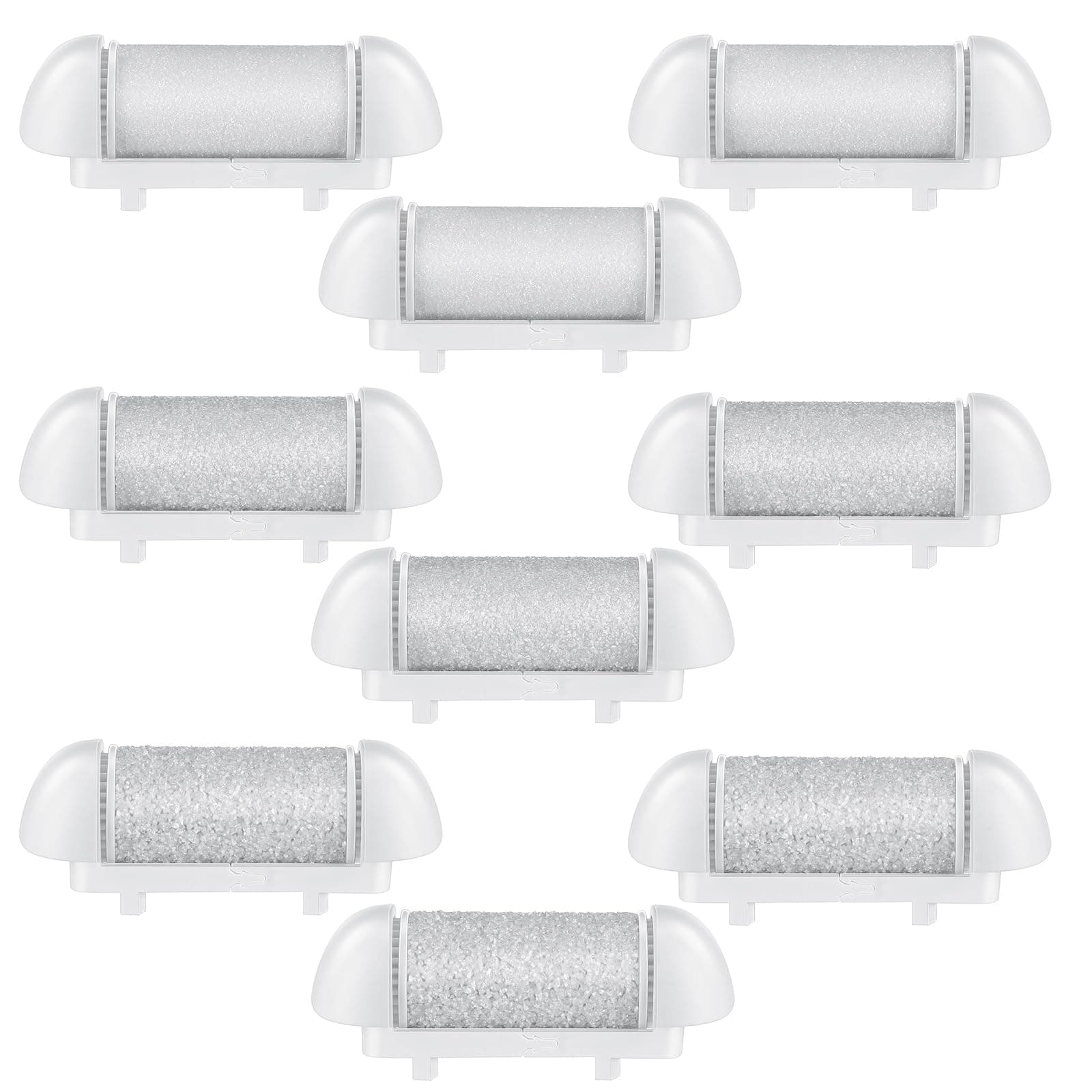 Qinyoung 9 Pcs Different Replacement Roller Head for Electric Callus Remover Feet Pedicure Kit Care Foot Roller Refills Extra Coarse Regular Coarse Fine Coarse Pedicure Tools for Dead Skin