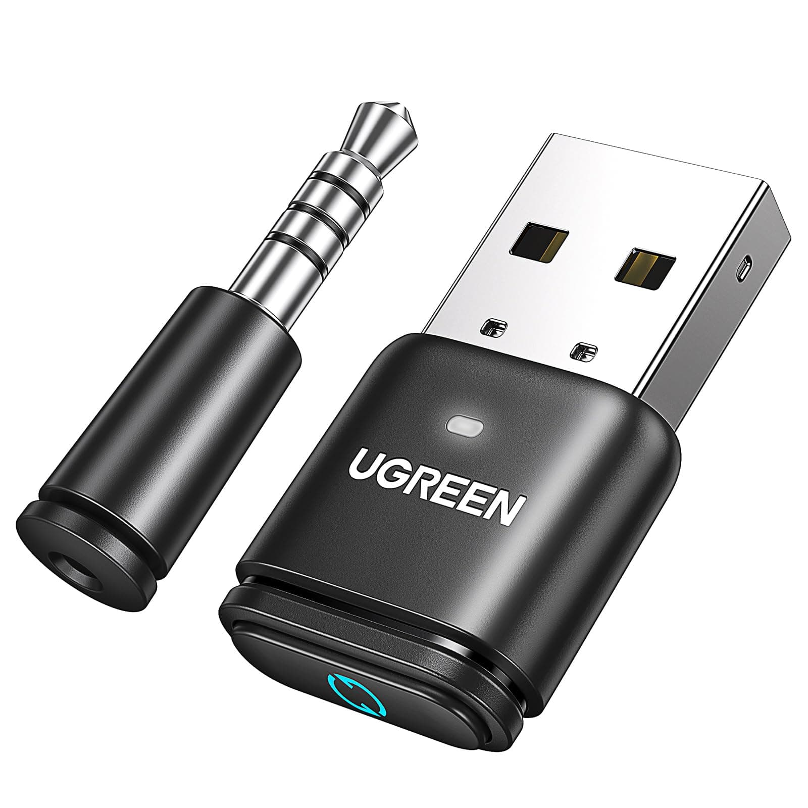 UGREEN Bluetooth Transmitter 5.3, Play & Plug Bluetooth Adapter Connects PS4/PS5/Switch/PC/Windows/Mac to Wireless Earbuds Headphone Audio Receiver USB Dongle Adapter with Mic