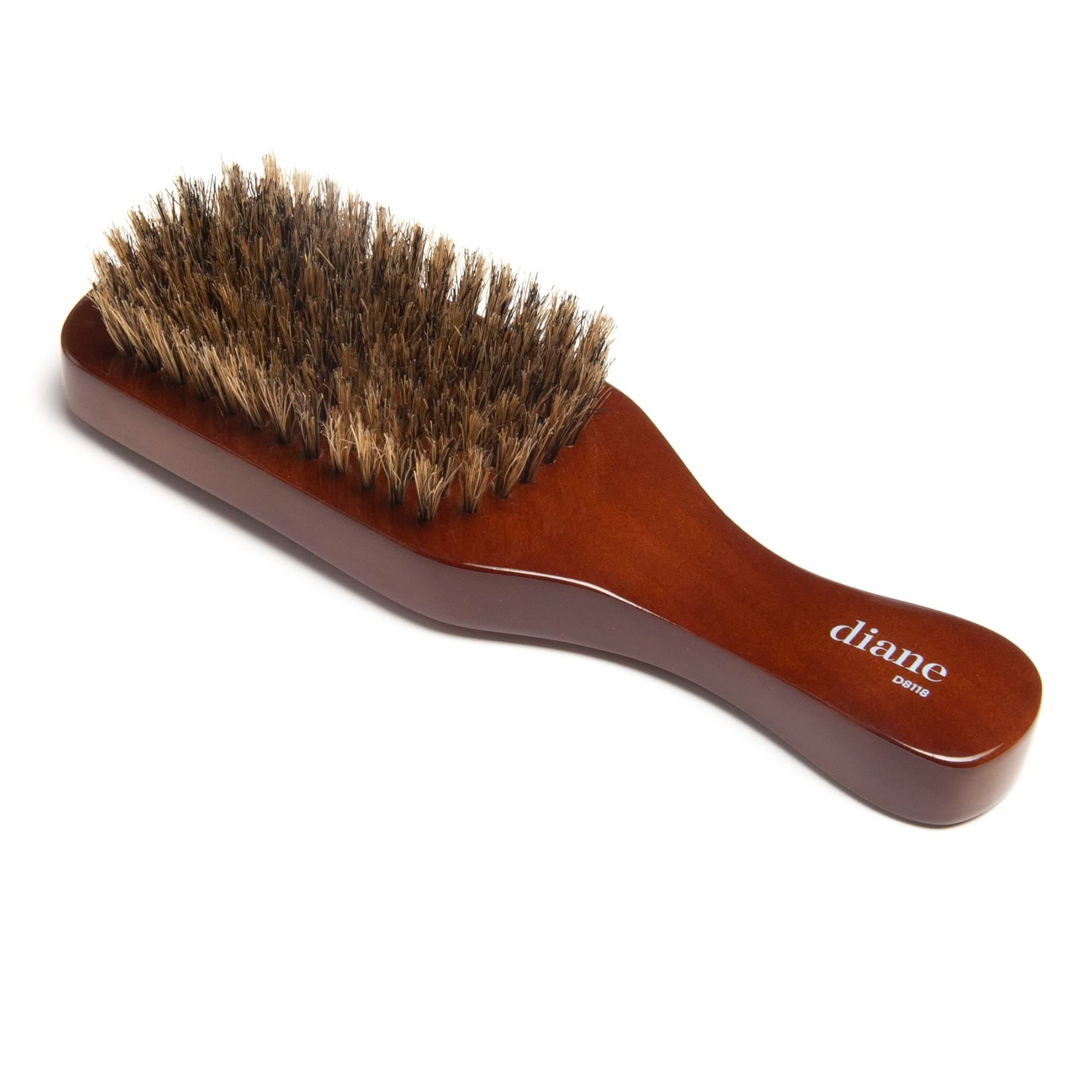 Diane Premium 100% Boar Bristle Club Wave Brush for Men and Barbers – Medium Bristles for Thick Coarse Hair – Use for Detangling, Smoothing, Wave Styles, Soft on Scalp, Restore Shine and Texture