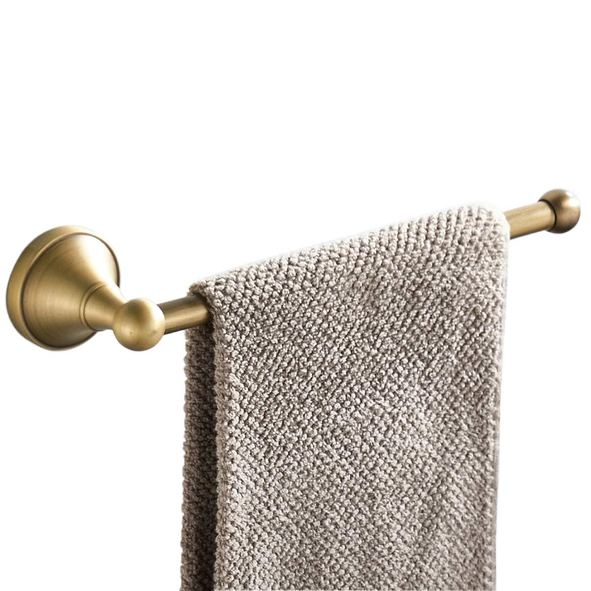Flybath Open Towel Ring Bar Antique Brass Hanger Holder Wall Mounted, 29 cm / 11.4 inches, Brushed Brass