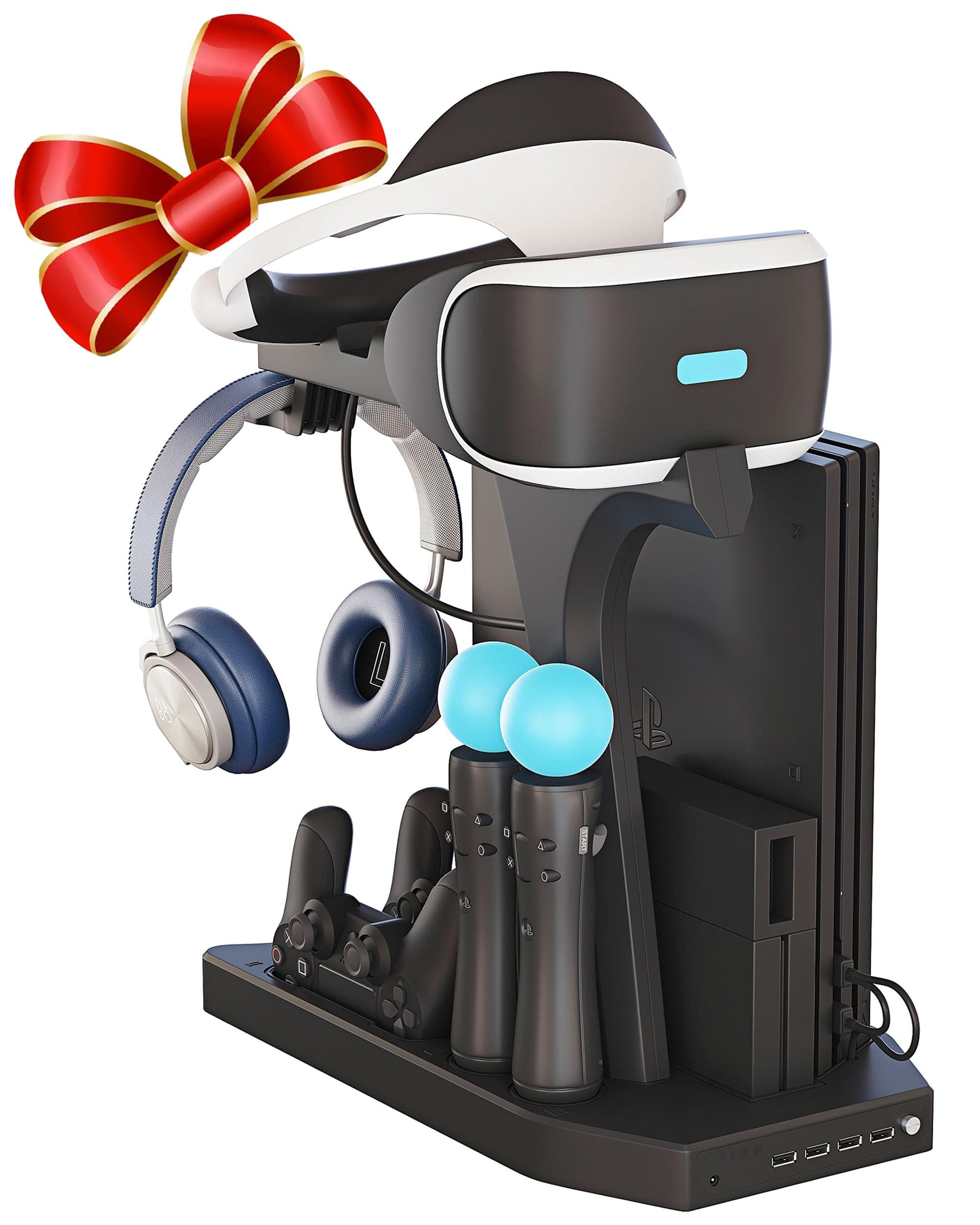 Skywin VR Charging Stand for Gamers, PSVR Charging Station to Showcase, Display, and Charge Your PS4 & Controller – Ideal Holiday Present & Birthday Gift