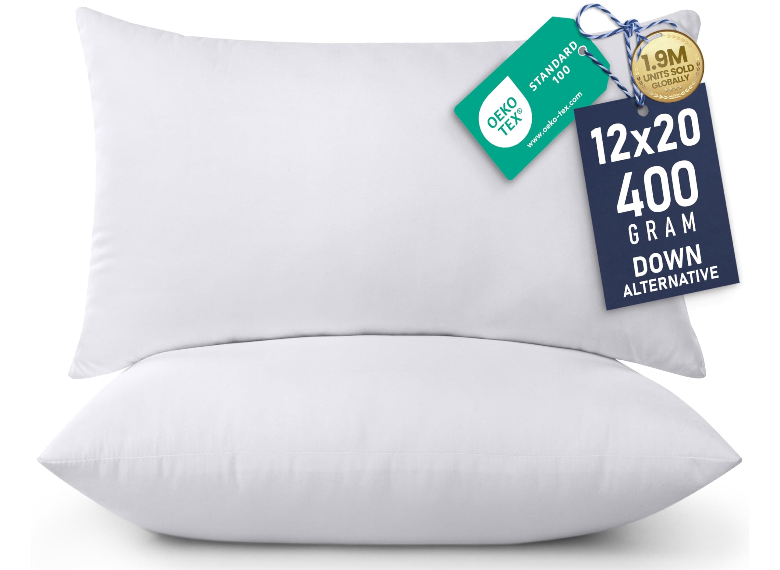 Utopia Bedding Throw Pillows Insert (Pack of 2, White) - 30 x 50 CM Bed and Couch Pillows - Indoor Decorative Pillows