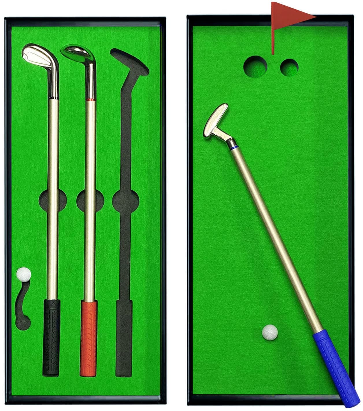 Mini Golf Set, Golf Pen Set, Mini Desktop Golf Gift Golf Ball Club Pen Game for Men Women Dad Boss Coworker Teen Boys with Putting Green, Unique Christmas Stocking Stuffers, Cool Office Desk Toys