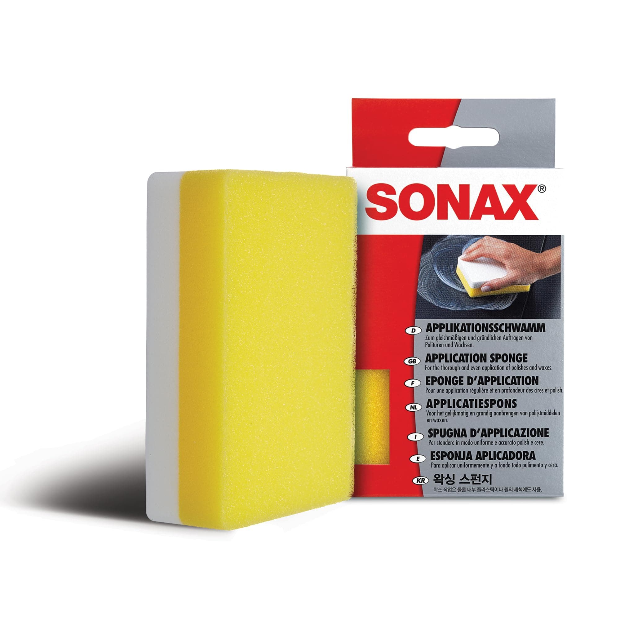 Sonax Application Sponge (1 Piece) - For The Thorough And Even Application Of Polishes, Waxes And Plastic Care Products | Item No. 04173000