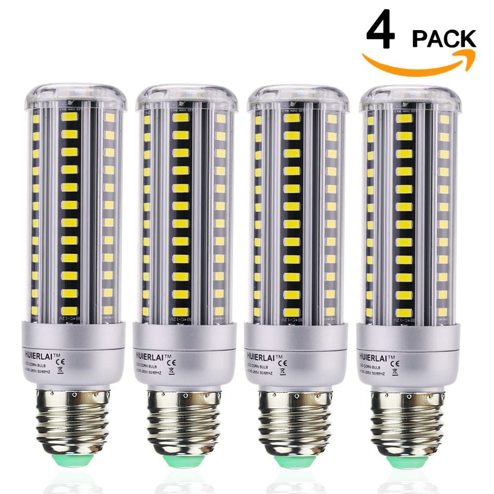 4-Pack 15W LED Corn Light Bulb - E26/E27 LED Corn Bulb (120W Equivalent) Daylight White 6000K 1380Lm Applicable for Indoor Home Garage Warehouse High Bay Barn Porch Backyard Garden Lighting